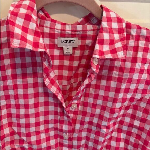 J. Crew Pink and White Button Down Top size S - Picture 3 of 5